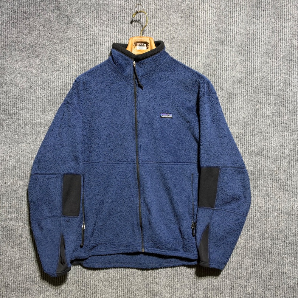 Vintage Patagonia Regulator R2 Fleece Mens L Navy Blue Polartec Full Zip 25130
